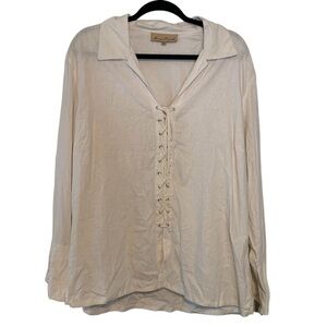 Sand Creek Long Sleeved Tie Front Collared Shirt